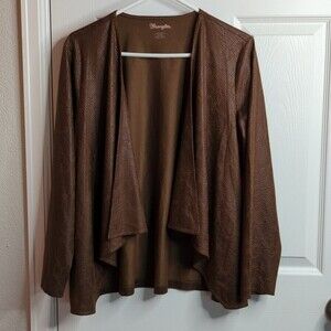 Wrangler Brown Snakeskin-print open jacket Size L